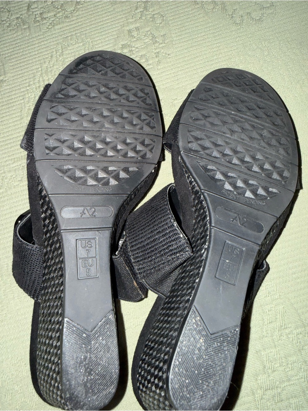 A2 By Aerosoles Black Textured Slide Mules - Picture 2 of 5